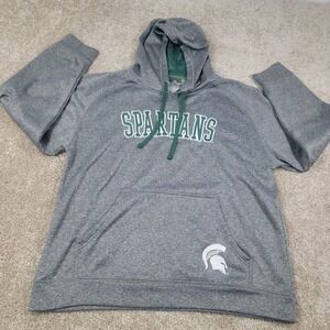 MSU Spartans Hoodie Men's Large Gray Knights Apparel Pullover Sweatshirt